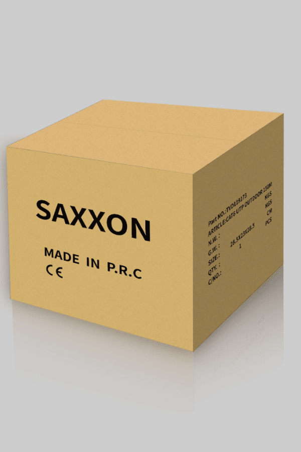 SAXXON OUTP6COP150NE - Bobina de Cable UTP Cat6 100% Cobre/ 150 Metros/ Uso Exterior/ Cubierta LDPE/ 4 Pares/ Soporta Pruebas de Rendimiento/ Cumple con Estandares ISO / IEC 11801 Ed2; EIA / TIA568B/ UL/ Ideal para Cableado de Redes y Video/